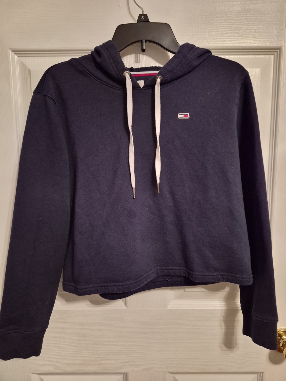 Tommy Hilfiger Navy Cropped Hoodie Sweatshirt